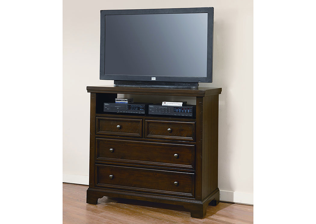 Ivan Smith Hanover Dark Cherry 4 Drawer Media Chest